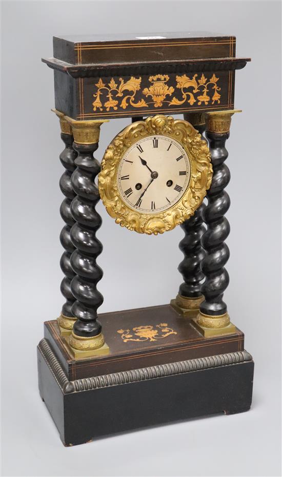 A 19th century French portico clock